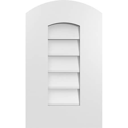 Ekena Millwork Arch Top Surface Mount PVC Gable Vent: Functional, w/ 3-1/2"W x 1"P Standard Frame, 12"W x 20"H GVPAR12X2001SF